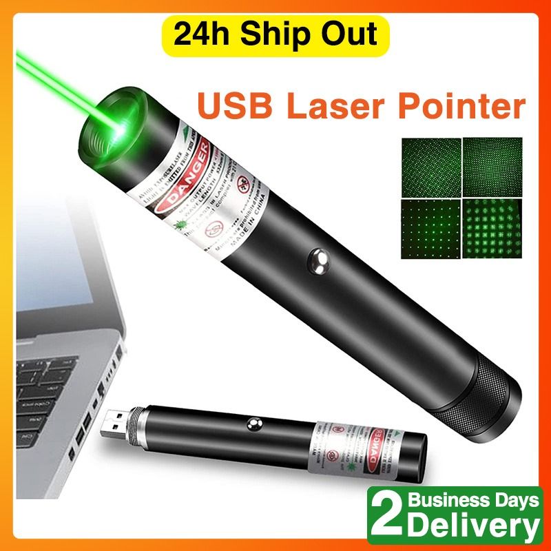 1pc USB Rechargeable Laser Light For Outdoor Hunting, Hiking, Camping, Long  Range Laser Beam, Green Laser Pointer