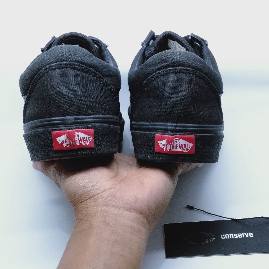 Vans old hotsell school hitam polos