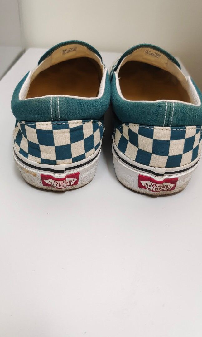 Turquoise sale checkered vans