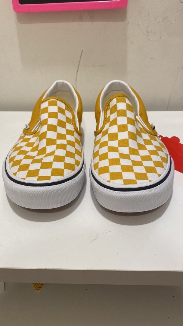 Checkered vans with yellow hotsell