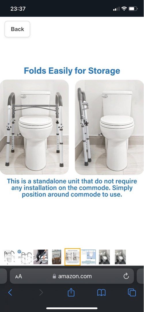 Vaunn Deluxe Folding Safety Toilet Rail, Furniture & Home Living