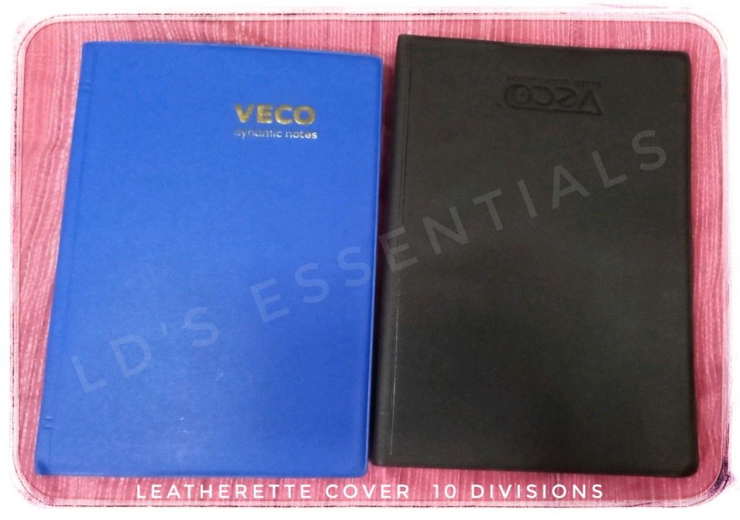 Veco LEATHERETTE STRING BINDER 10DIVISIONS (BLUE OR BLACK), Hobbies ...