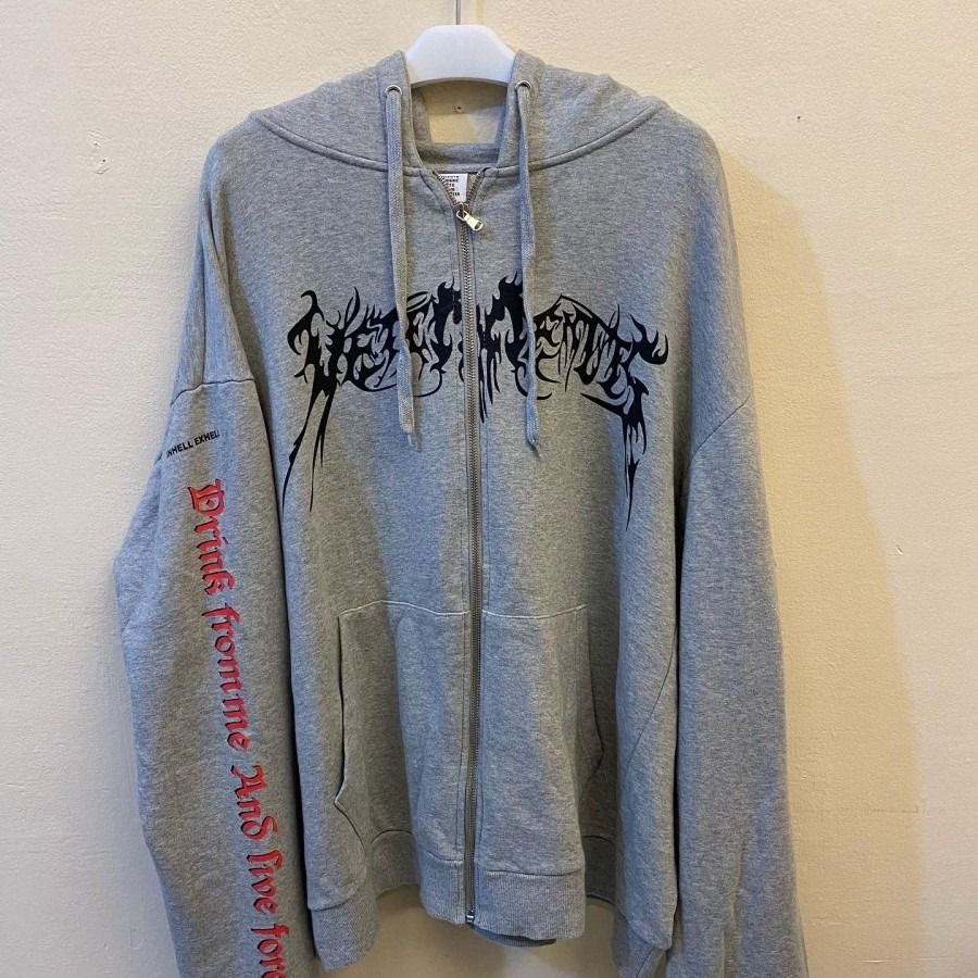Vetements Zip Hoodie Grey Original Authentic 100 Sweater Outerwear Jacket Jaket Abu abu Baju Hangat Luaran