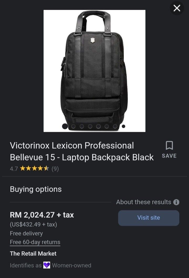 VICTORINOX Lexicon Professional Bellevue 15, Men's Fashion, Bags