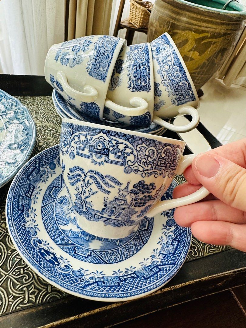 Blue willow tea cups sale