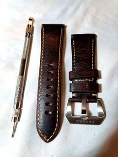 Vintage  Brown strap  ❗Salephp  With Logo For Panerai 26mm  With Tools for Radiomir  ONHAND Strap only No buckle