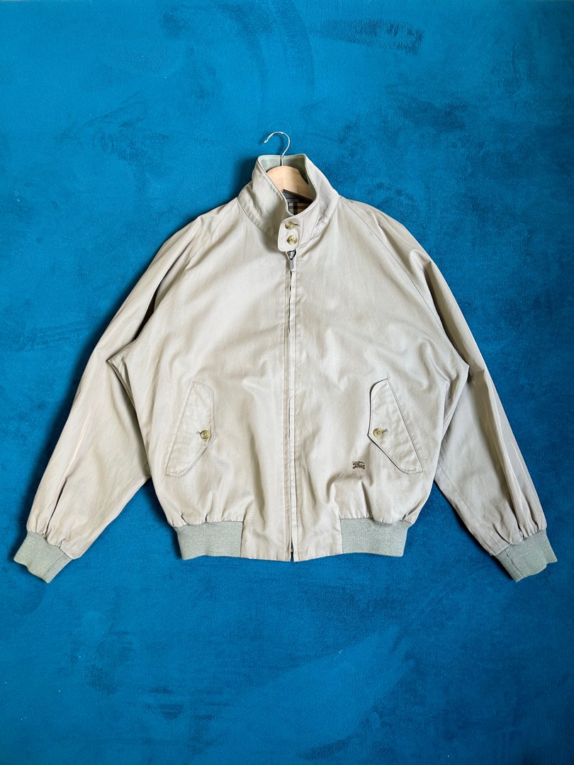 Burberry's Harrington Jacket Swing Top Men's XL cotton yellow type Vintage Second Hand