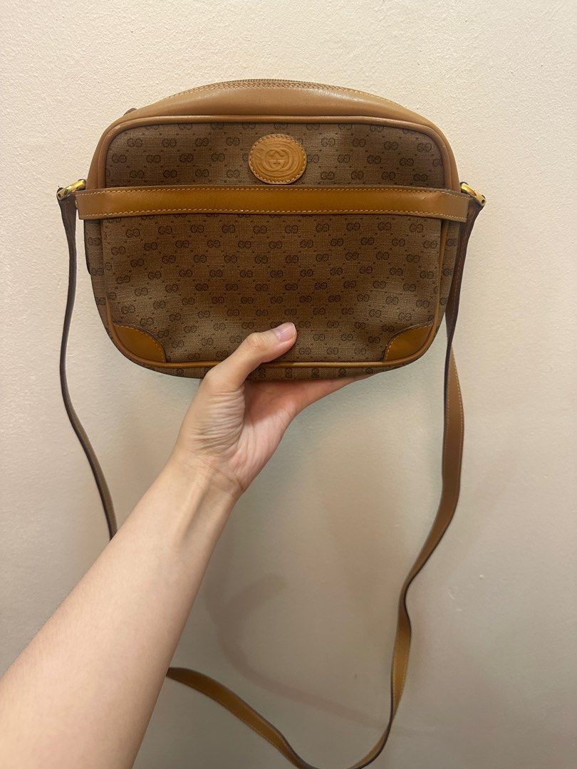 Vintage gucci sling bag (Category: Luxury Bags & Wallets) located in Manila. Submitted by shopelisse (Listing ID 1254532764, Image 1). Description: Can still have the inside fixed Bag leather still in great condition.