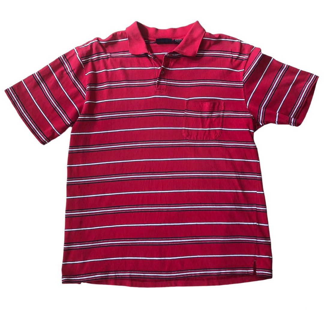 Vintage Puritan Red Striped Polo Shirt, Men's Fashion, Tops & Sets ...