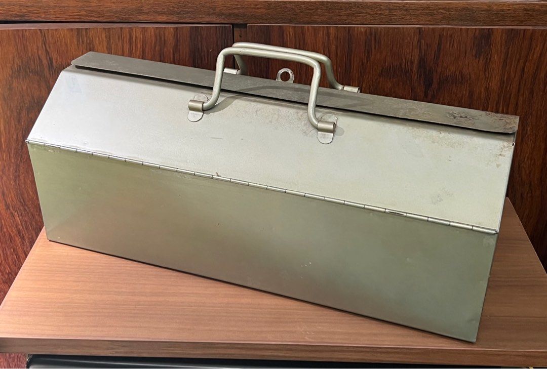 Vintage Talco Metal Tool Box Industrial Storage Made in England