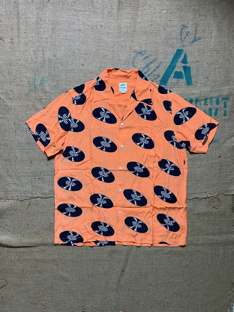 ワコマリア VANS レコード アロハ ハワイアンシャツ 半袖サイズXLオレンジ WACKO MARIA◇21SS/×VANS/アロハシャツ/S/レーヨン/オレンジ/レコード