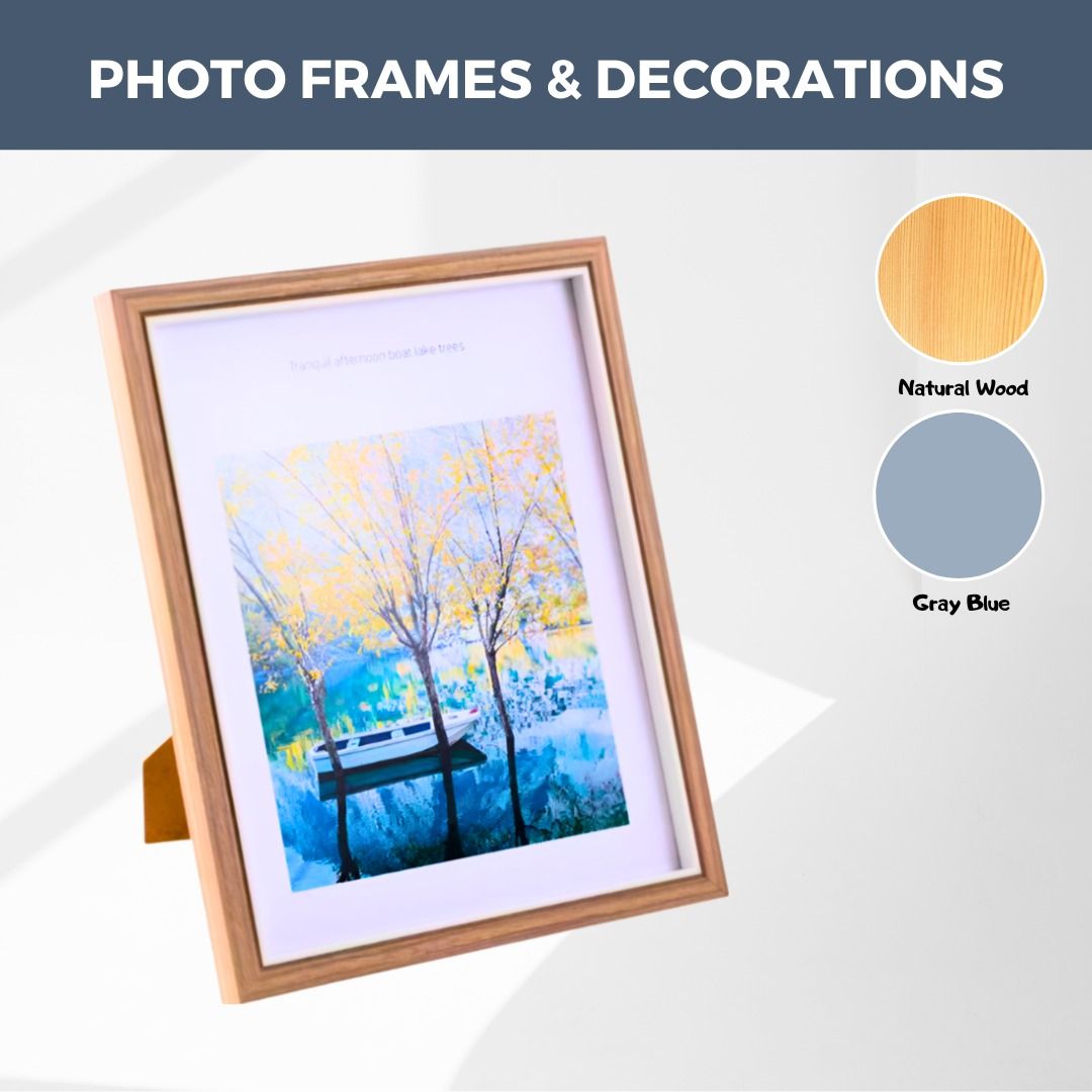 Wood Frame 4R /6R/ 8R/ A4 Size Photo Frame Natural Solid Home Decor