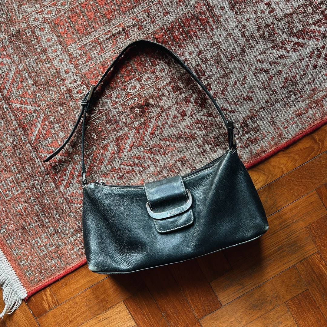 Y2K Vintage Jane Shilton Leather Shoulder Bag, Women's Fashion, Bags