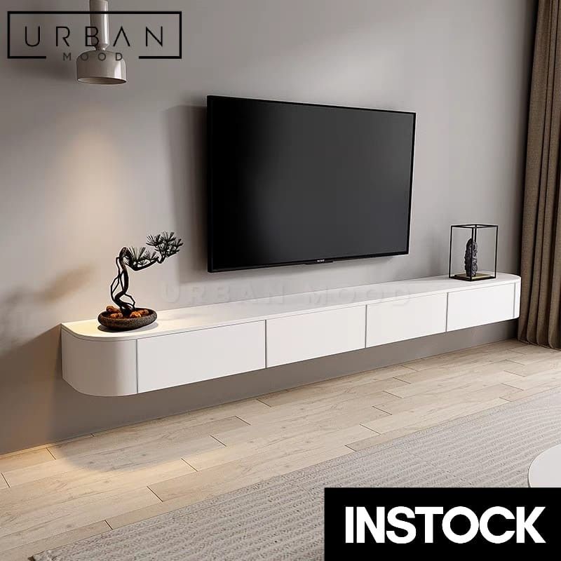 Contemporary floating deals tv stand