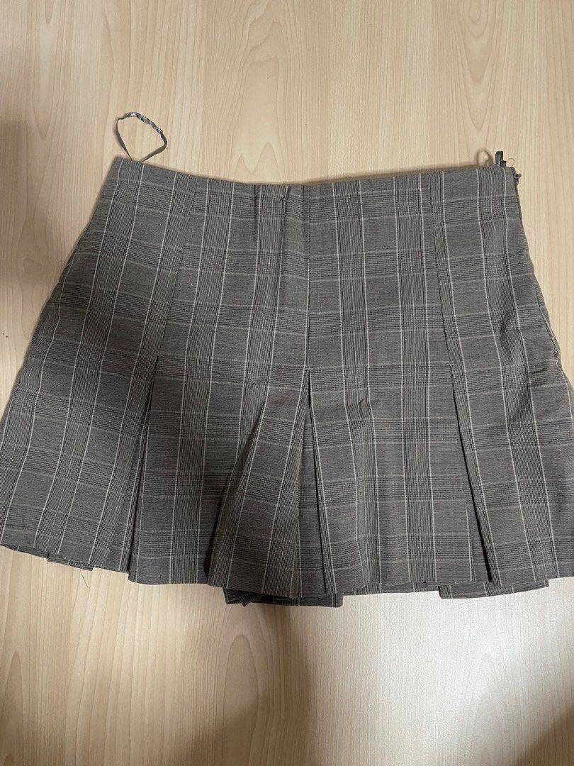 Checkered mini skirt zara store
