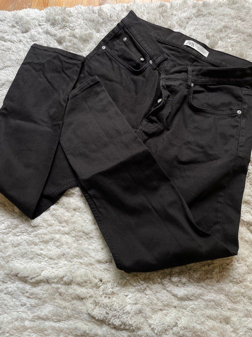 men zara black jeans