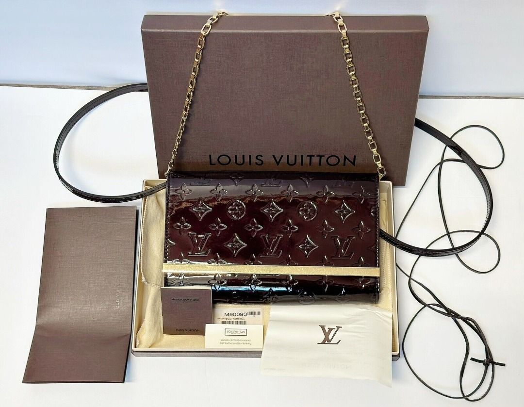 Louis Vuitton Amarante Monogram Vernis Ana Clutch Bag Authentic With  Dustbag