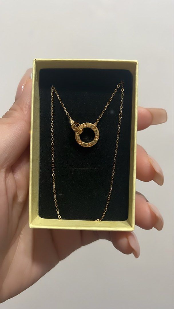 18K Cartier double ring necklace