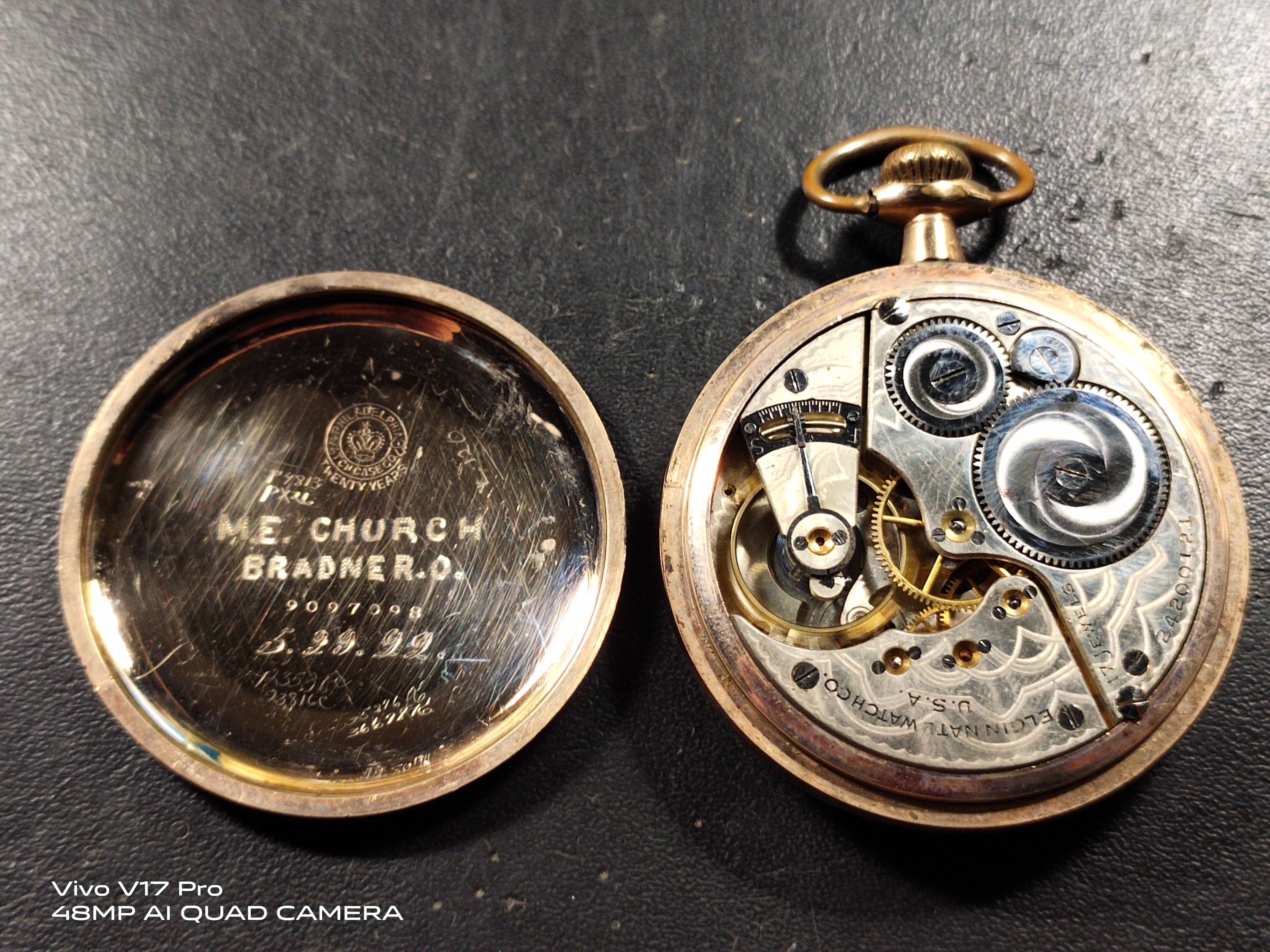 1921 Elgin Gold Filled Case Mechanical Hand Winding Pocket Watch