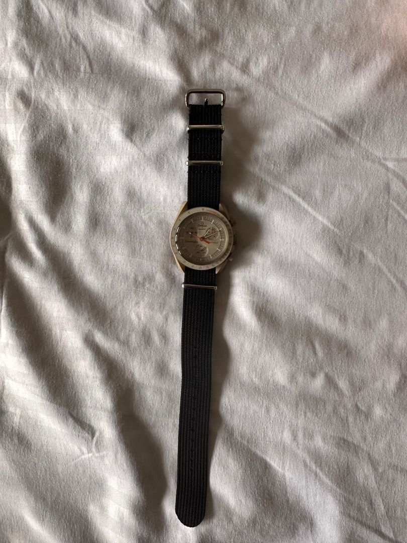 20mm Black NATO Nylon Watch Strap (Category: Luxury Watches) located in Muntinlupa City. Submitted by alabang__thrift (Listing ID 1254680031, Image 3). Description: 20mm Black NATO Nylon Watch Strap Mine was used for Omega x Swatch Collab Alabang area Will not provide anymore pictures .
