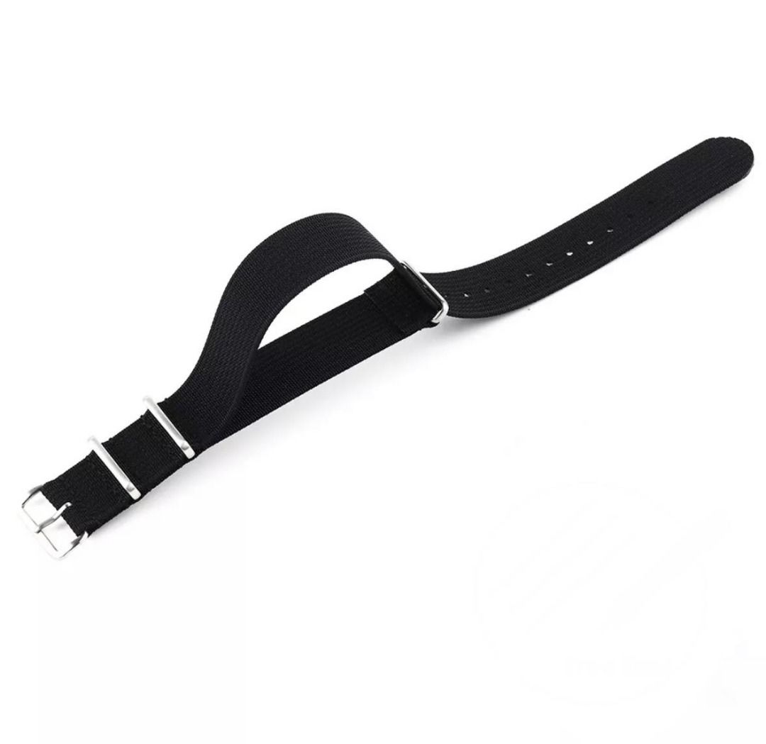 20mm Black NATO Nylon Watch Strap (Category: Luxury Watches) located in Muntinlupa City. Submitted by alabang__thrift (Listing ID 1254680031, Image 1). Description: 20mm Black NATO Nylon Watch Strap Mine was used for Omega x Swatch Collab Alabang area Will not provide anymore pictures .