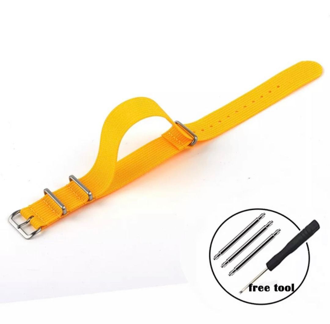 20mm Yellow NATO Nylon Watch Strap, Everything Else, Others on Carousell