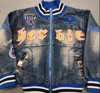 2×Kids Patched Denim Jackets Sizes 120/64 and 130
