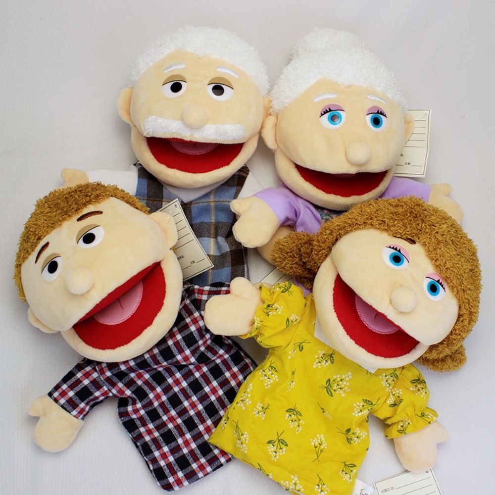 35cm family open mouth puppets kindergarten show ventriloquist tell