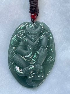 雷震子/雷神  瓜地馬拉/危料藍水雙拋光掛件/玉牌