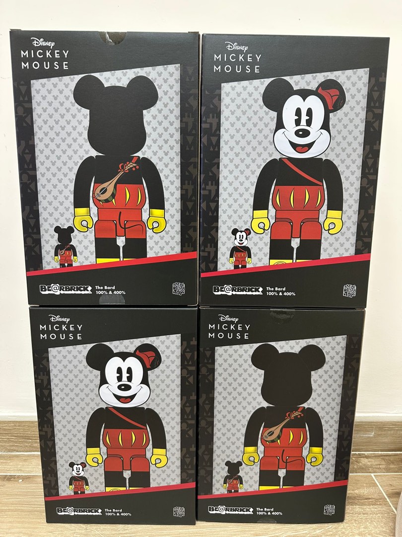 現貨》 BEARBRICK Mickey the Bard 100% & 400%, 興趣及遊戲, 玩具