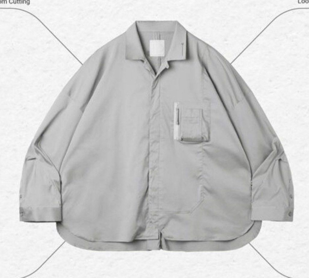 全新Size 3 (A).09G - “DUET” Variable-Zip Shirt - Tech-Gray