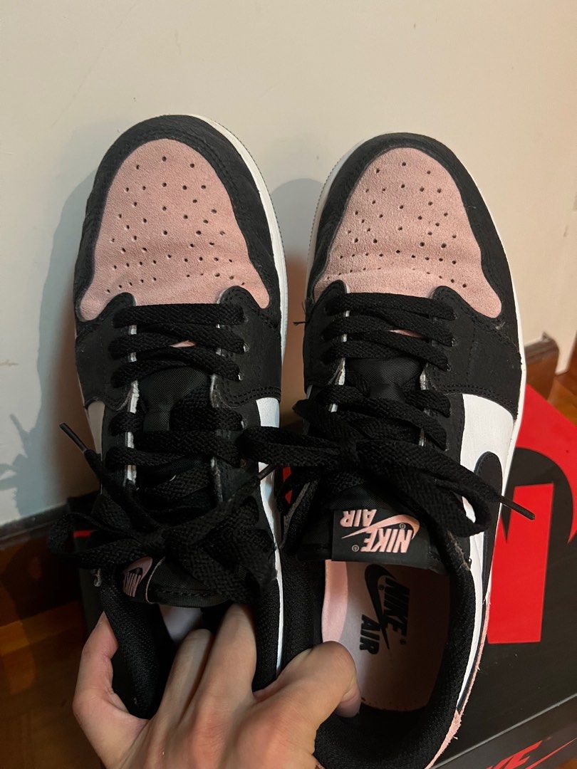 Air Jordan 1 Retro Low OG Black pink, 男裝, 鞋, 波鞋- Carousell