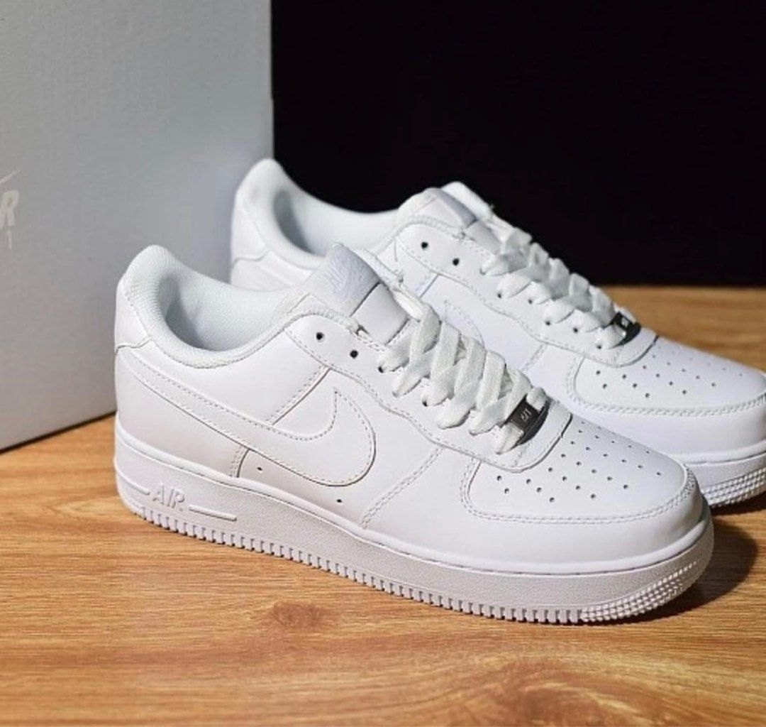 Nike air force 1 all white mens top