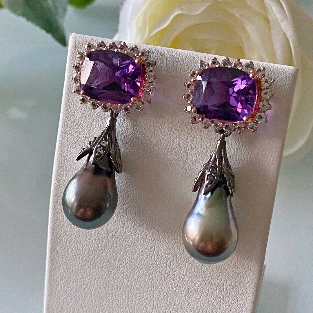 Real amethyst clearance earrings
