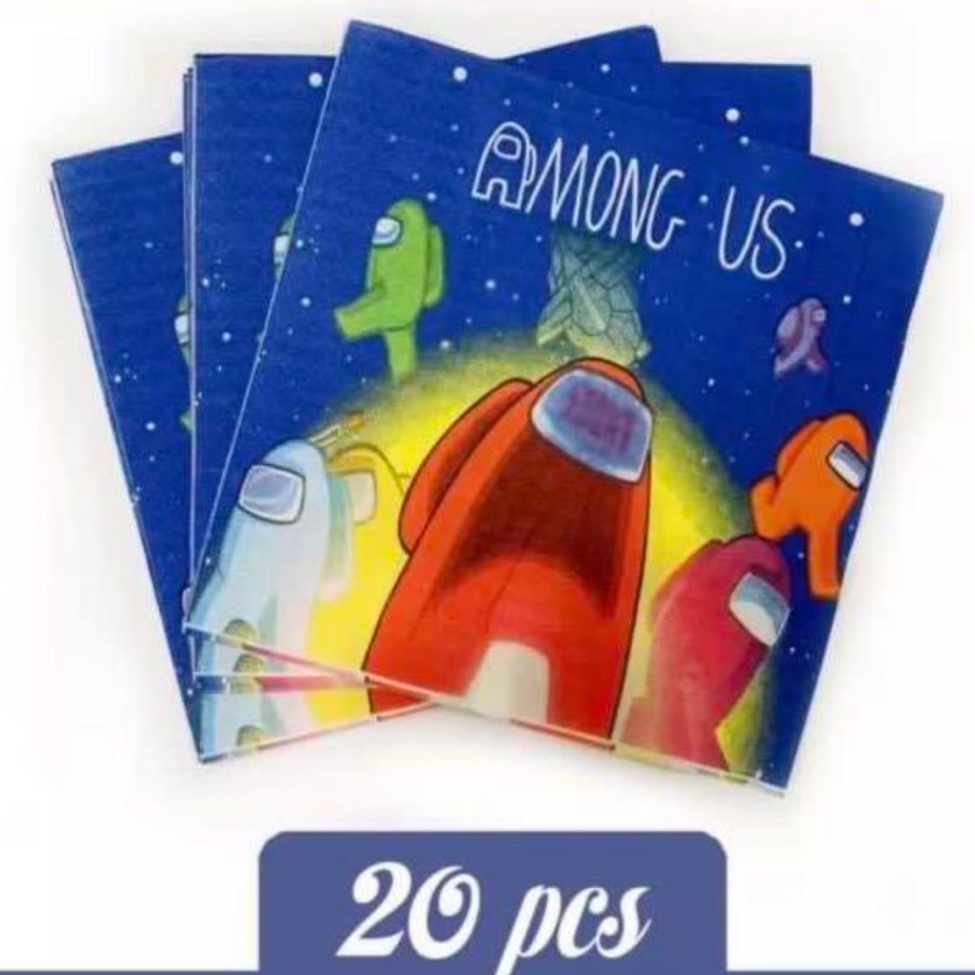 Among us party supplies party napkins / party deco, Hobbies & Toys