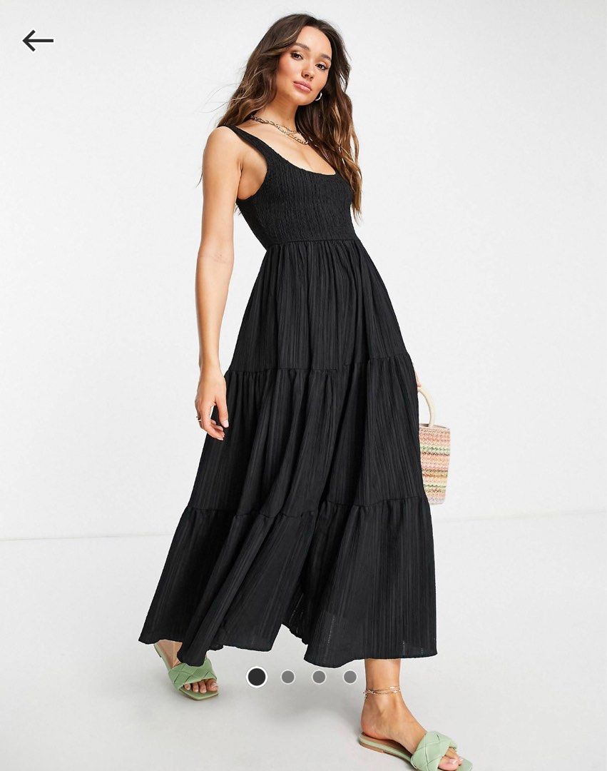 Asos design high neck shirred waist mini dress in texture sales
