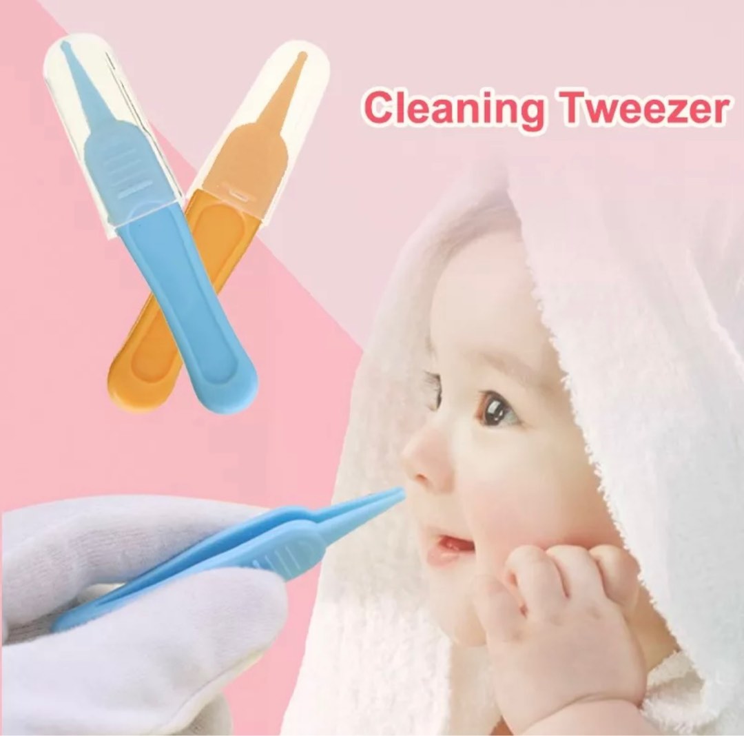 Baby Nasal Tweezers Pack of 3, Baby Nose Cleaning Tweezers, Round