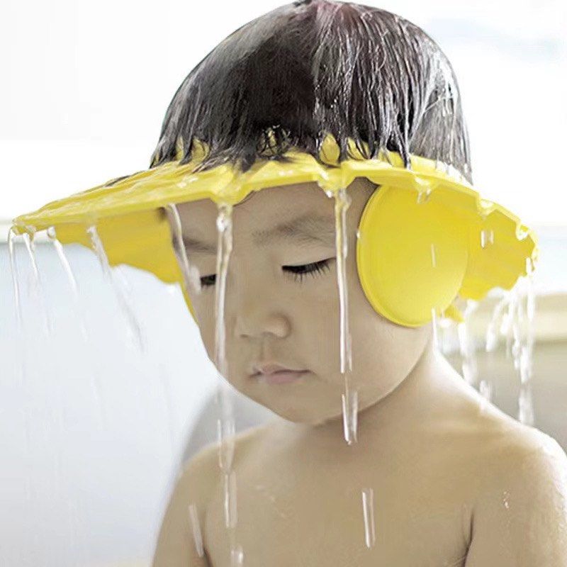 Baby Shower Cap Bathing Protect Safe Adjustable Soft Hat Bath Head