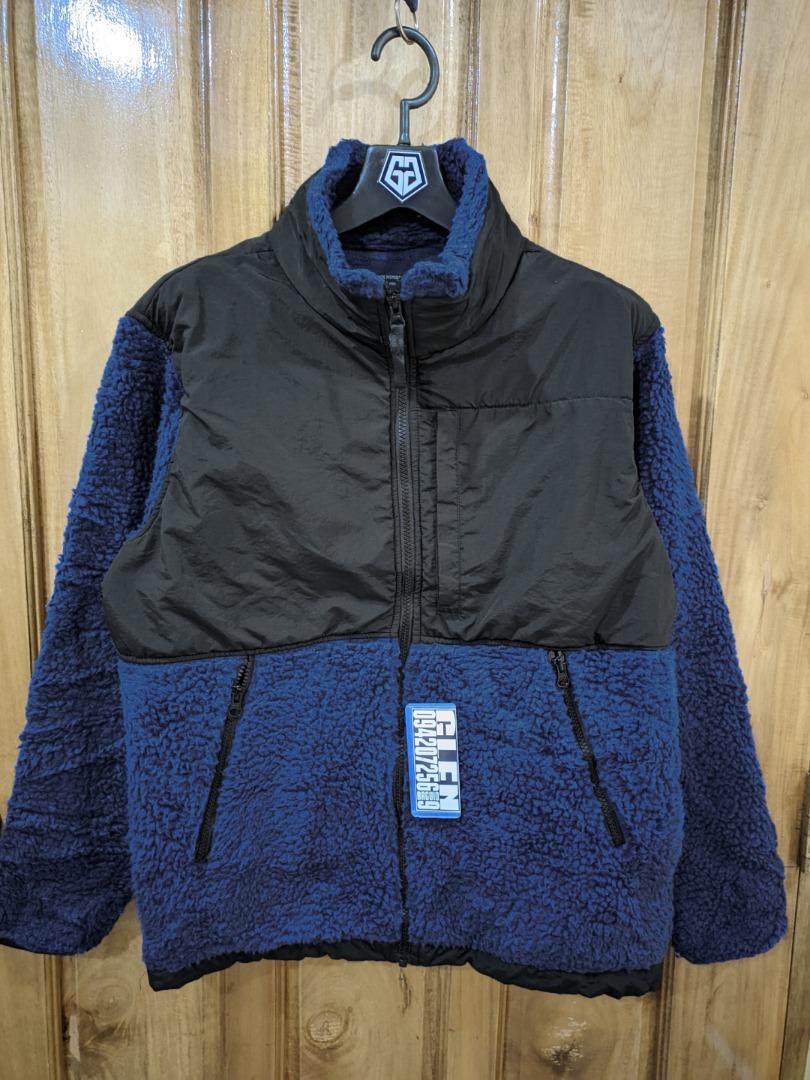 Back Number Fleece Jacket MEN'S (Blue-Black), Men's Fashion, Coats ...