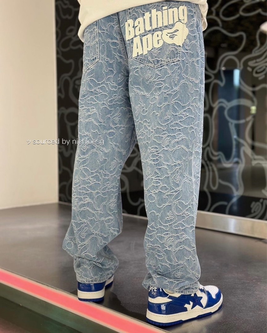 BAPE LINE CAMO DENIM PANTS Men s Fashion Bottoms Jeans on Carousell