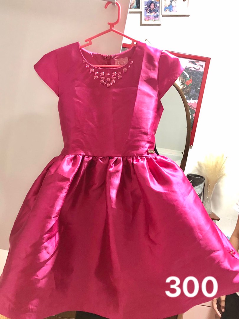 Barbie Big Girls Short Sleeve Dress Pink 10-12 : Target