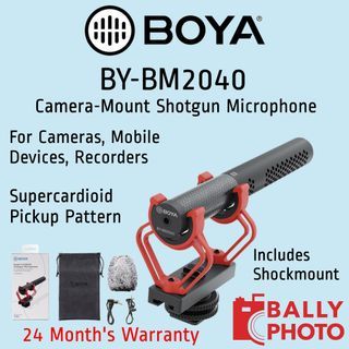 BOYA BY-BM2040 Professional Camera Microphone Super-Cardioid On-camera  Shotgun Microphone for Canon Nikon Sony