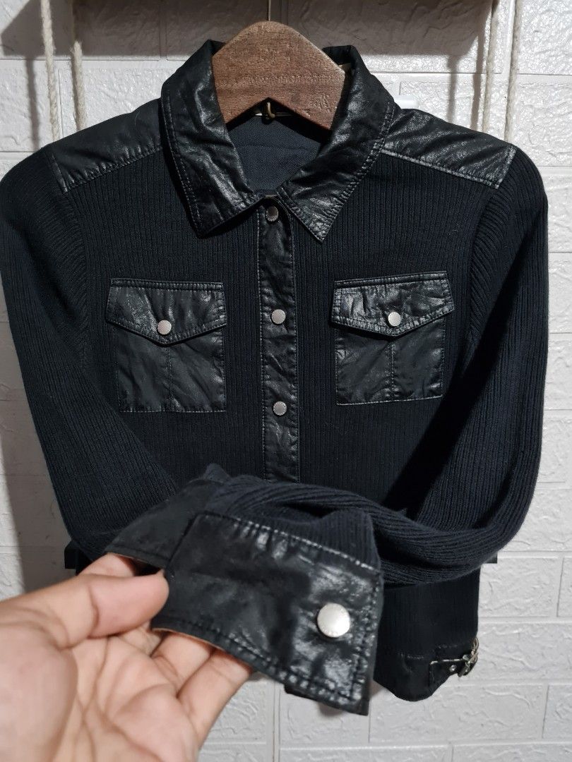 Burberry knitted leather jacket Luxury Apparel on Carousell