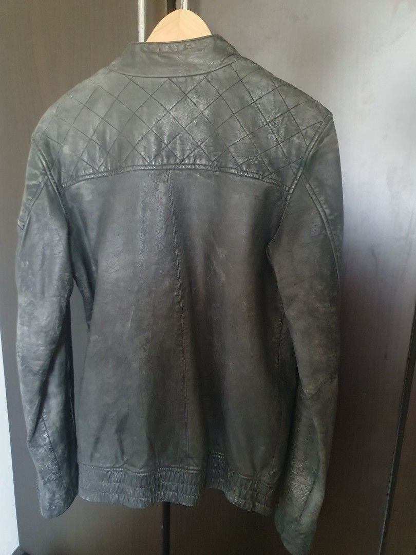 Cafe Racer style leather jacket