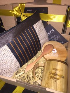 Cangkir/Gelas Stainless bambu , Poch tas tangan Dompet tangan lurik