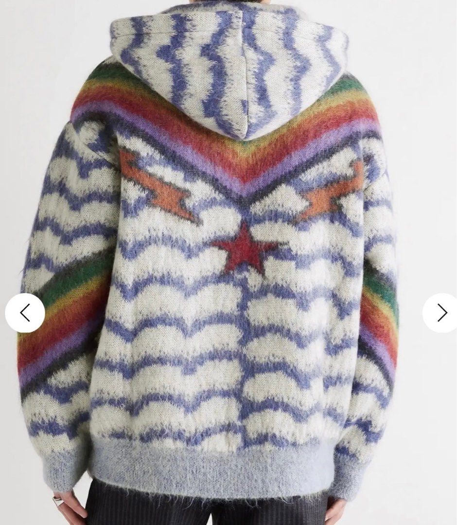 Celine 2021 oversized mohair jacquard hoodie