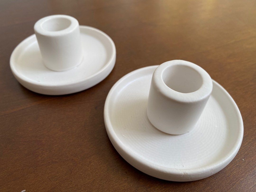 Ceramic Candlestick Holders (Category: Other Kitchenware & Tableware) located in Quezon City. Submitted by kisbyni (Listing ID 1254680527, Image 1). Description: Ceramic Candlestick Holder 100php/box each box contains 2 pcs, we have 20 boxes (40 pcs) available only used once for an event .