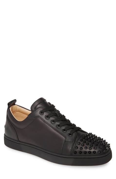 Christian Louboutin Junior Spikes Suede Black Sneakers 45.5 12.5