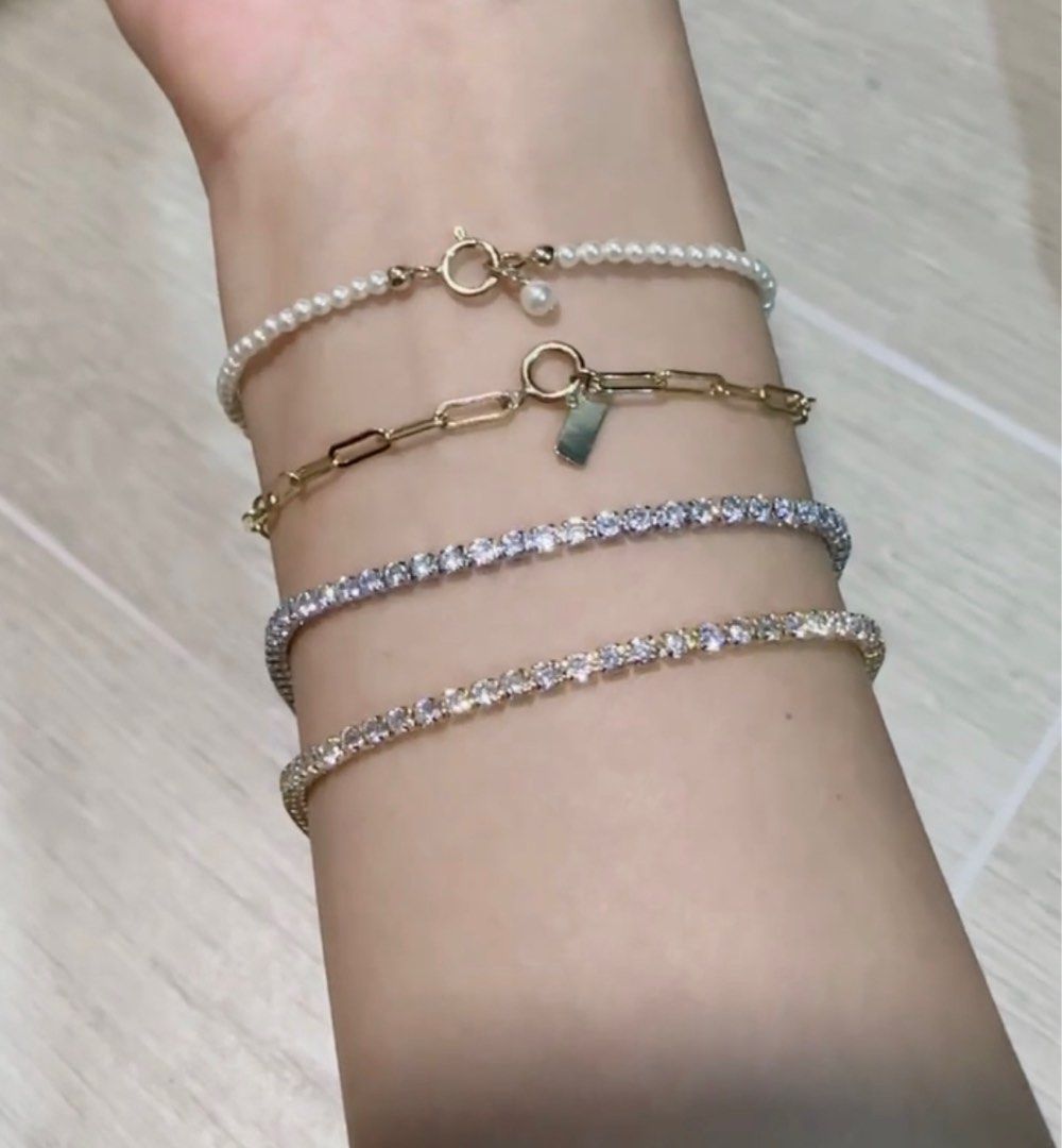 Gold and silver tennis bracelet online