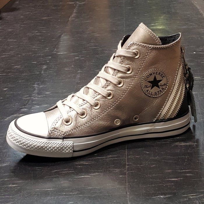 Rose gold high top converse top